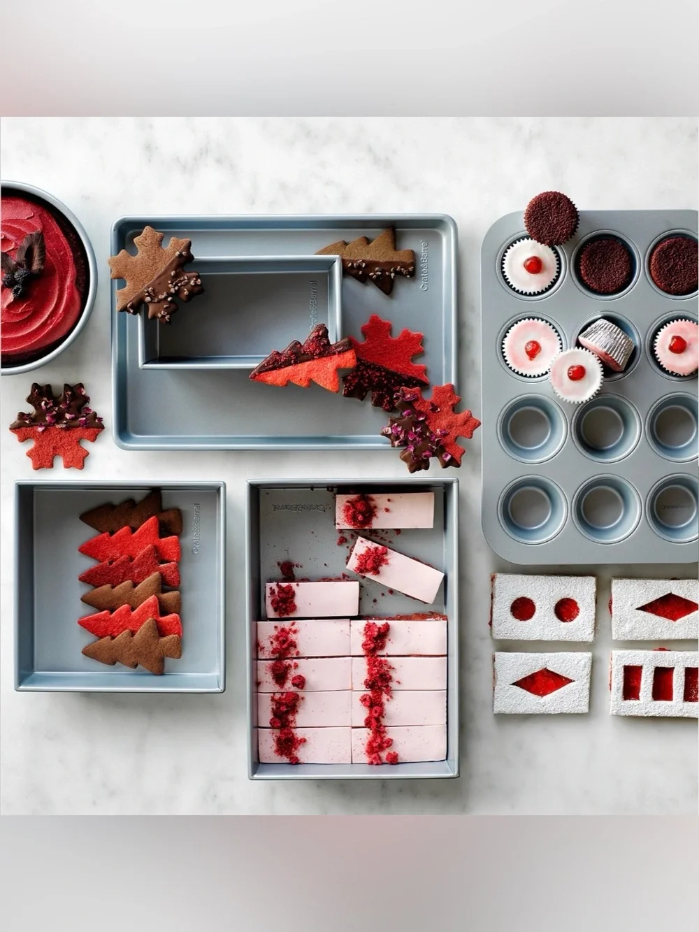 Crate & Barrel Silver 6-Piece Silver Silicone Nonstick Bakeware Set